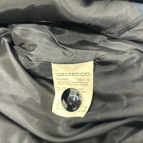 Giorgio Armani Blazer Jacket Coat Cropped Faux Wrap Buttons Black Size 44 US 10 - Picture 10 of 12